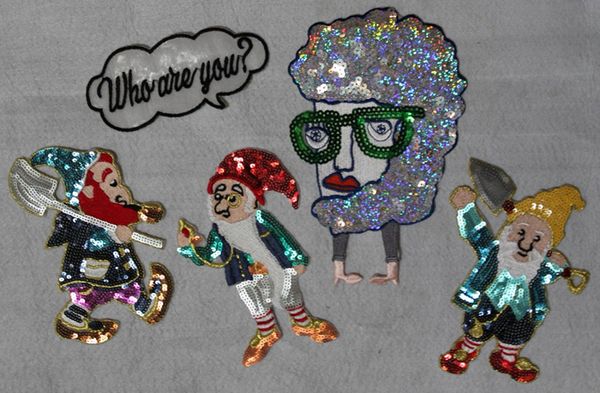 Complete Sequin Patch Set: Three Dwarves and A Pretty Woman "Who are you?"