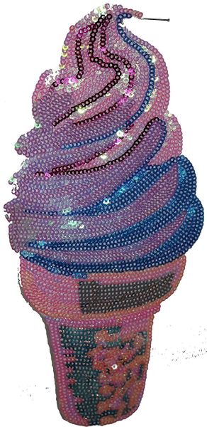 Pink and Blue Ice Cream Cone: Sequin Patch