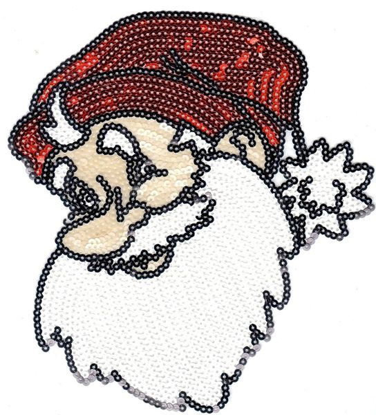 Sequin Patch: Smiling Santa