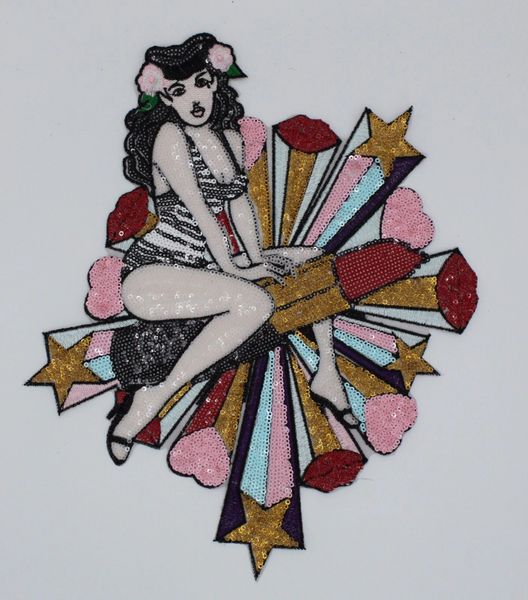 Sequin Patch: Lipstick Girl - M229