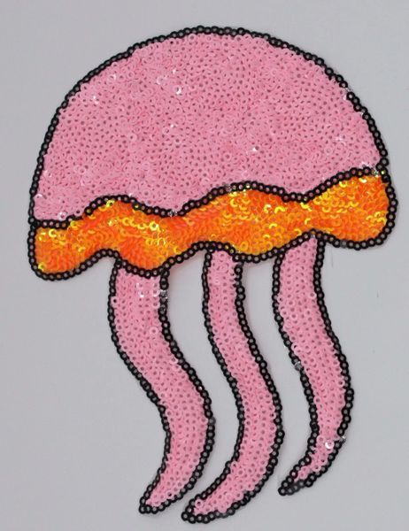 Sequin Patch: Pink and Orange Jellyfish