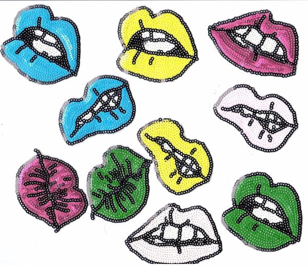 Sequin Patch: Assorted Lips (Set of 10)