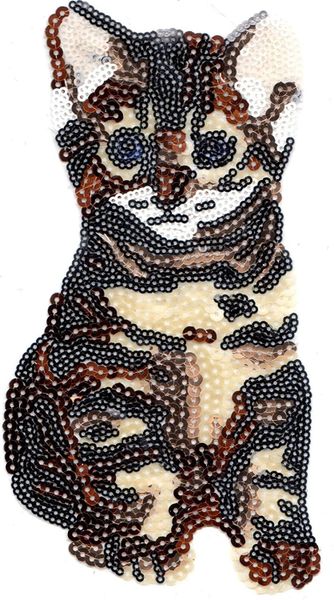 Sequin Patch: Large Bobtail Cat