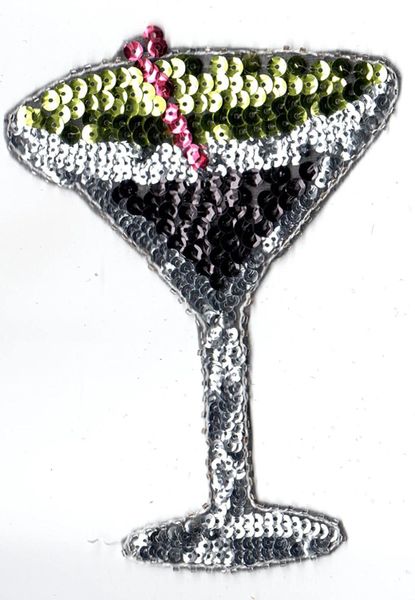 Sequin and Hand-Beading Patch: Martini