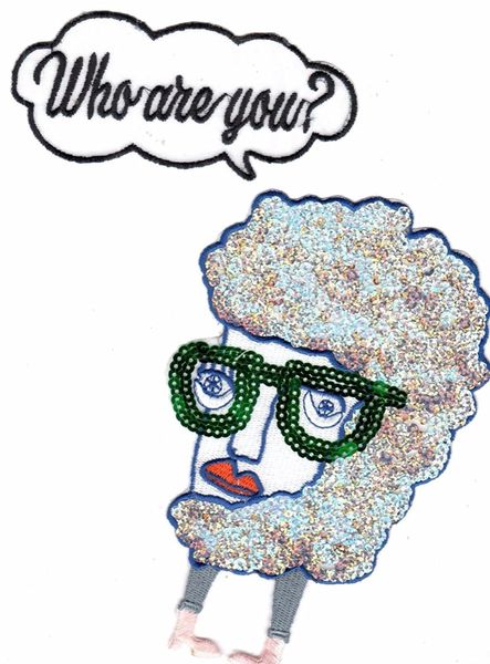 Sequin and Embroidery Patch: "Who are you?"