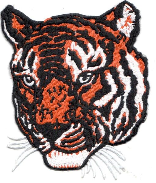 Embroidery Patch: Small Tiger Head (Looking Left)