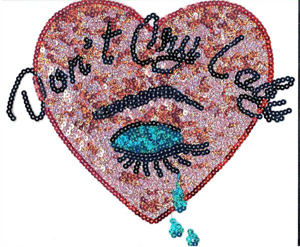 Sequin Patch: "Don't Cry Lady" Heart