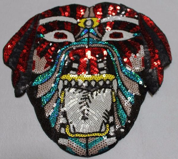 Sequin Patch: Aztec Monster Dog