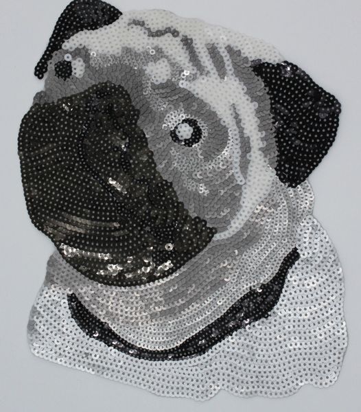 Bull Dog Sequin Patches