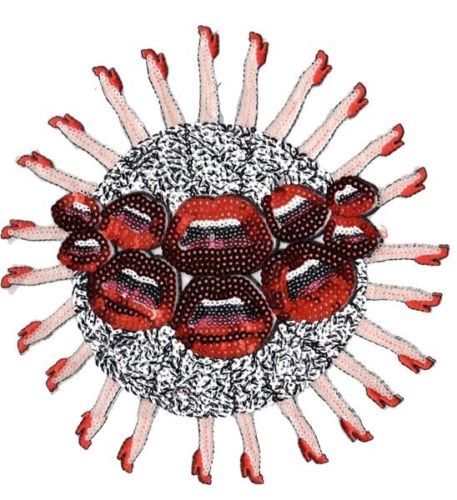 Kaleidoscope of Red Lips and Legs: Sequin Patch
