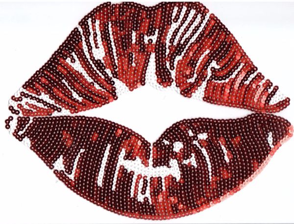 Sequin Patch: Large Red Lips