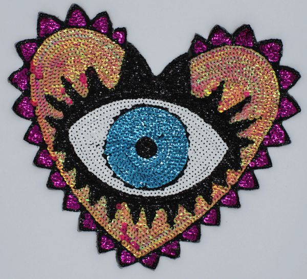 Sequin Patch: Eye in Heart