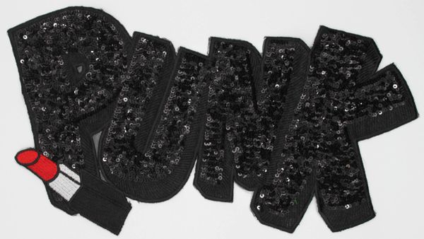 Sequin Patch: Black PUNK