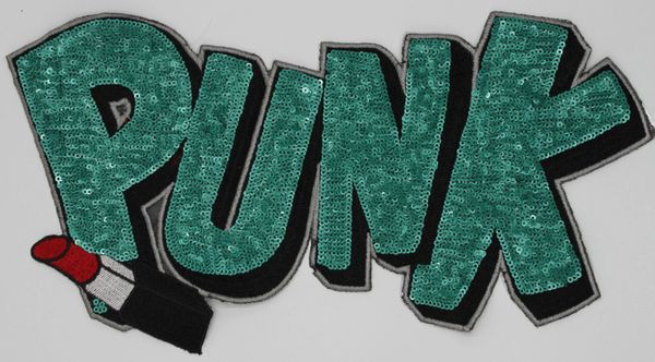 Sequin Patch: Turquoise PUNK