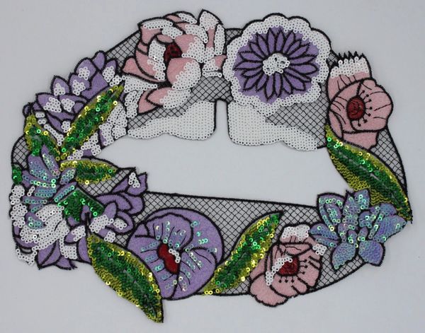 Sequin Patch: Large Flowery Lips