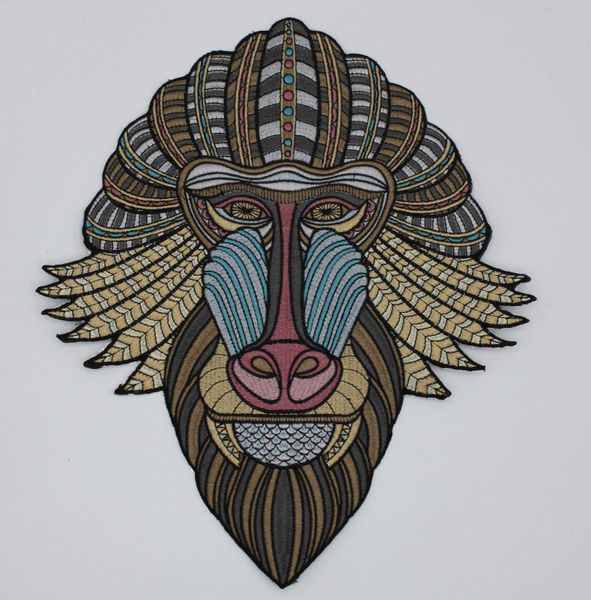 Embroidery Patch: Folk Mandrill Monkey