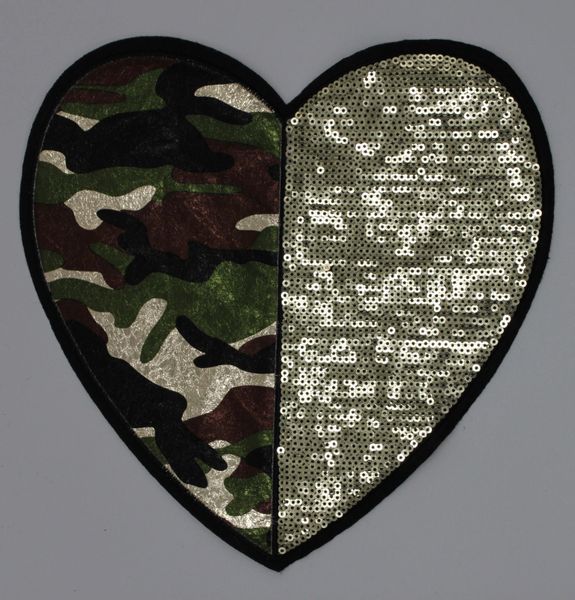 Faux Leather Patch: Half Army Heart