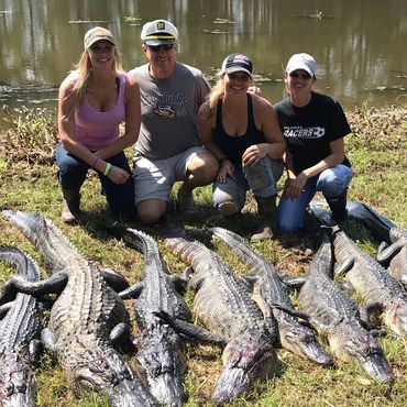 Girls hunting alligators