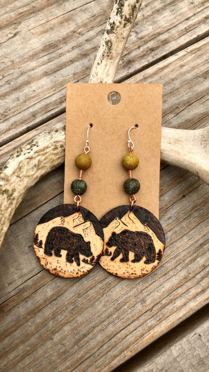 Wood on sale burned earrings