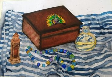 Vanity case and perfume Still life - Art lessons