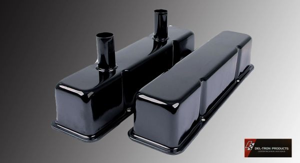 STEEL SBC TALL BLACK DIRT TRACK VALVE COVERS