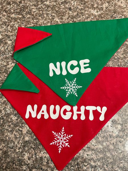 Naughty and Nice duel sided Bandanna