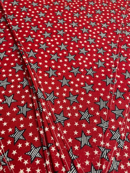 Stars with stripes on red with sparkles