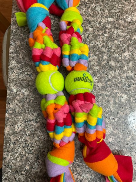 Fleece Tug/Rope Toy With Ball