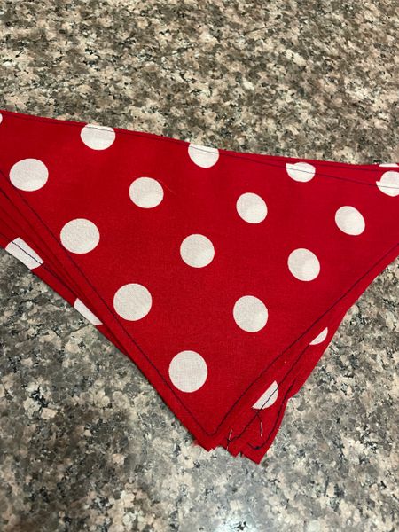 Red with white polka dot