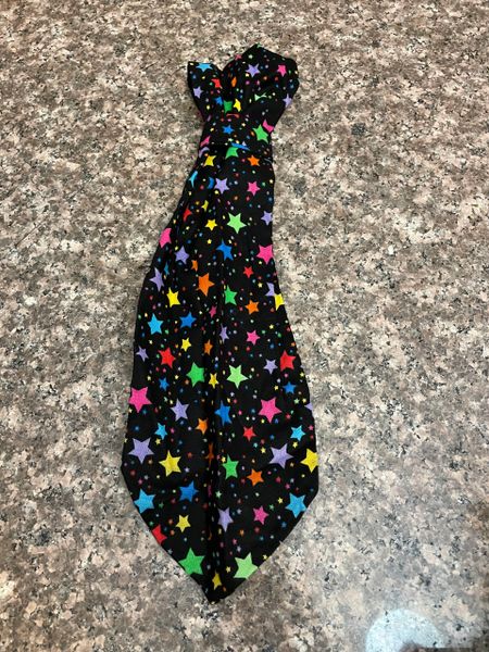 Multi color Star collar neck tie