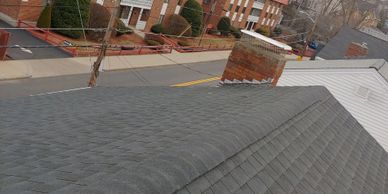 Completed asphalt roof