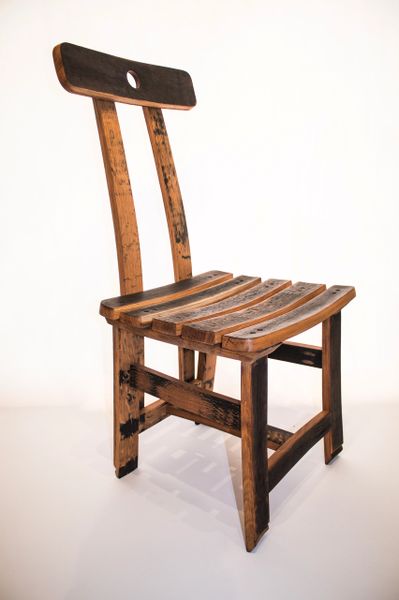 Oak Scotch Whisky Barrel Stave Dining Chair Beespoke Barrels