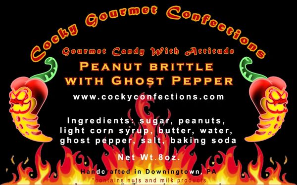 Peanut Brittle with Ghost Pepper (HOT)(8 oz.resealable pouch)