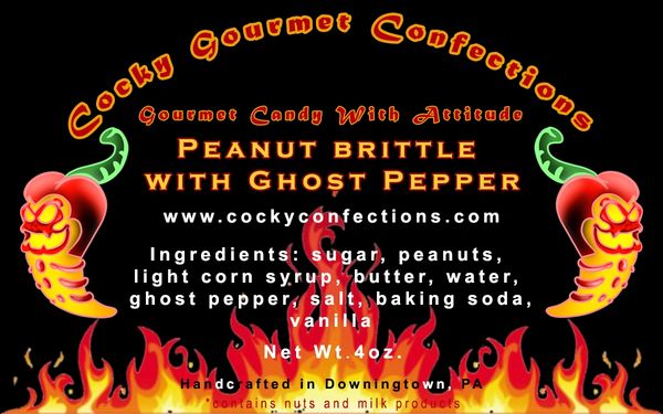Peanut Brittle with Ghost Pepper (HOT)(4 oz.resealable pouch)