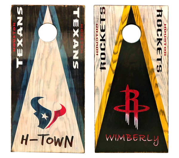 Houston Texans/Houston Rockets Custom Cornhole Boards