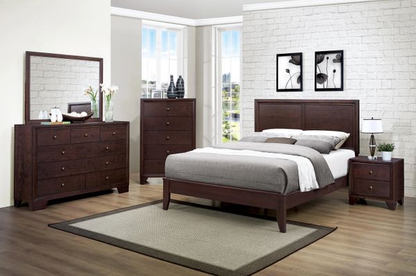 4 Piece Kari Dark Merlot Bedroom Set Mmidsxe2146 4pcs