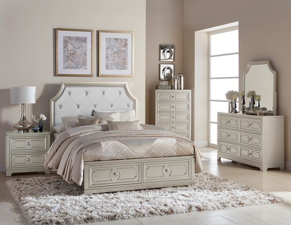 5 Piece Champagne Color Wood Bedroom Set From The Libretto Collection Mmidsxe1755