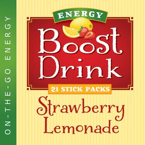 Strawberry Lemonade Energy Boost Drink - (21ct.) Low Cal/Low Carb