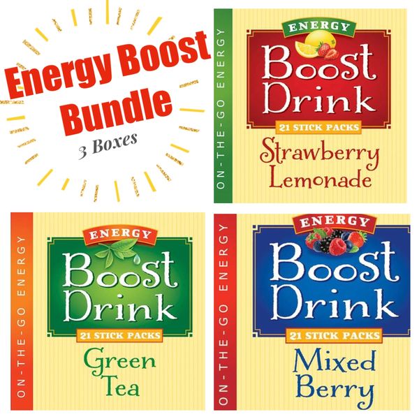 Energy Boost Bundle - 3 Flavors (63 ct.) - Low Cal/Low Carb