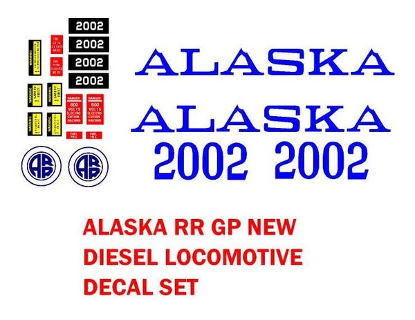 ALASKA RAIL ROAD DIESEL LOCOMTIVE G-CAL DECAL SET