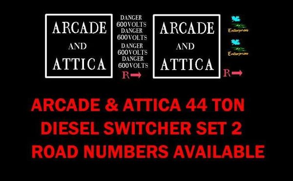 ARCADE AND ATTICA 44 TON LOCO G-CAL DECAL SET.