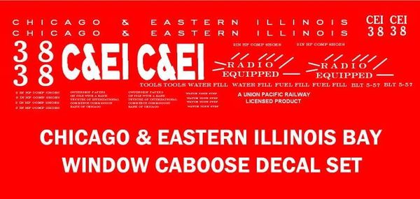 CE&I CABOOSE G-CAL DECAL SET