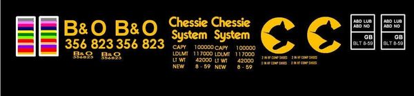 Chessie Bando 40 Ft Gondola G Cal Decal Set Decals For Model Trains Minimum Order Is 2000