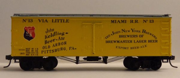 JOHN KELDING BREWMASTER BEER & ALE HO DECAL SET FOR 36 FT WOOD BOXCAR