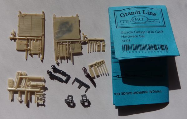 GRANDT 5001 NARROW GAGE TYPE BOXCAR PARTS HO SCALE