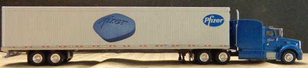 PFIZER TRAILER-TRACTOR HO SCALE DECAL SET- THE LITTLE BLUE PILL!
