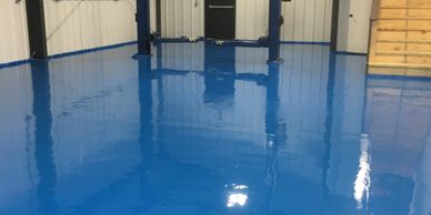 Blue shop floor