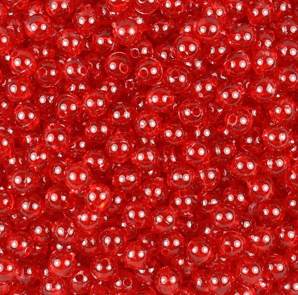 20 pack - 6mm & 8mm Red Plastic Round Beads