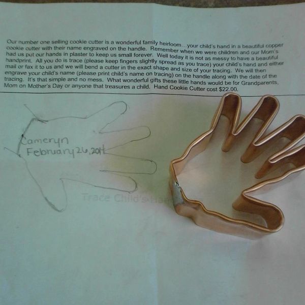 Keepsake Hand Copper Cookie Cutter