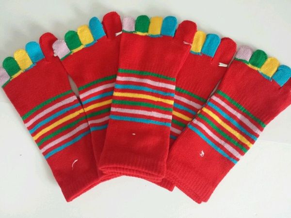 Toe Sock 5 Toes Socks/ Red Base